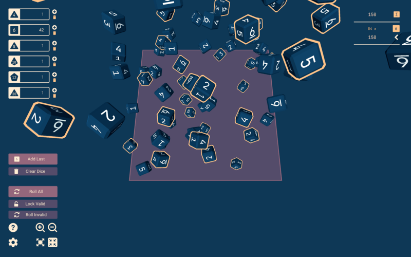 first screenshot of the dice roller